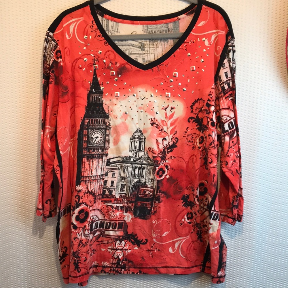 Onque Woman  Knit Top Size 2X Art to Wear